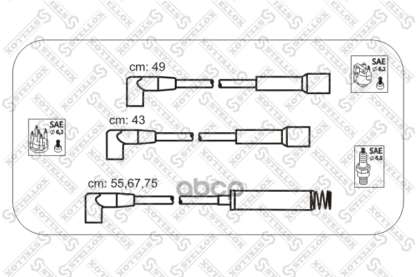 К-кт проводов Opel Kadett E/Vectra A 1.6 <94 Stellox арт. 1032311SX