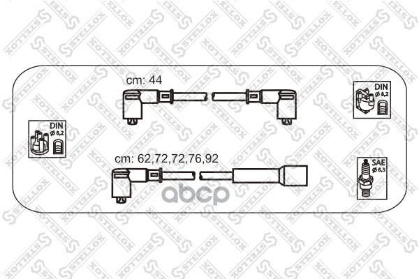 к-кт проводов Audi 80 2.0-2.2/100 2.2 84 1038087SX Stellox арт. 1038087SX