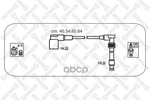 К-кт проводов Opel Astra/Vectra/Corsa 1.4-2.0 89> Stellox арт. 1038128SX
