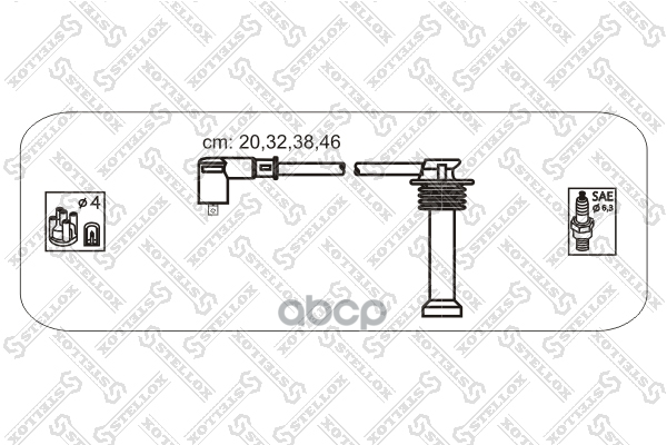 К-кт проводов Ford Escort/Fiesta/Mondeo 16V 97> Stellox арт. 1038143SX
