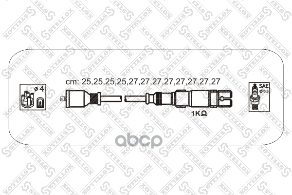 К-кт проводов12 провод.Chrysler Crossfire 3.2 03>,MB С208/С209/W20 Stellox арт. 1038436SX