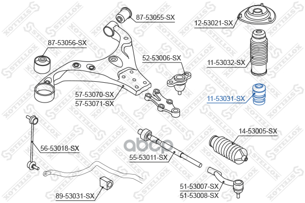 Отбойник амортизатора Hyundai Tucson, KIA Sportage II 04> Stellox арт. 1153031SX