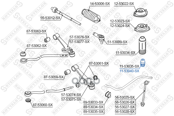 Отбойник Амортизатора Переднего  1153040Sx Stellox арт. 1153040SX