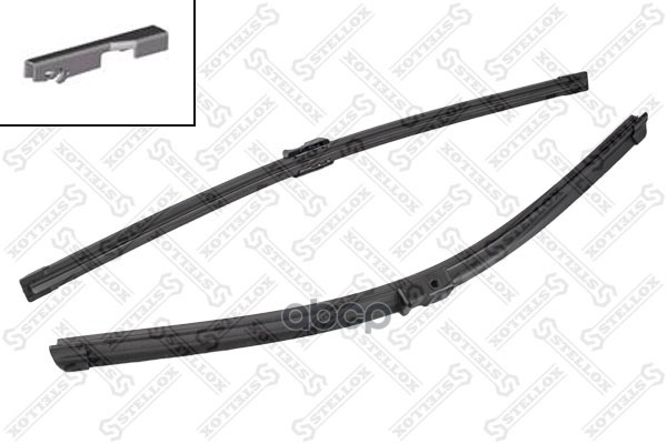 Щетки стеклоочистителя бескаркасные плоск. 525/525мм Side pin, симметричное крепление Stellox арт. 201619SX