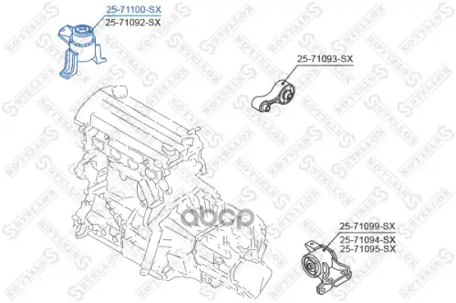 Подушка ДВС правая АКПП Mazda 6 GG/GY 02> Stellox арт. 2571100SX