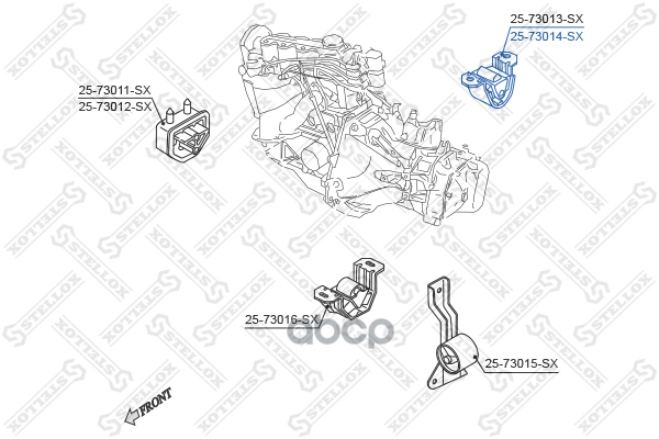 Подушка ДВС задняя Daewoo Lanos АКПП all 97>/Lanos МКПП VIN: 32391 Stellox арт. 2573014SX