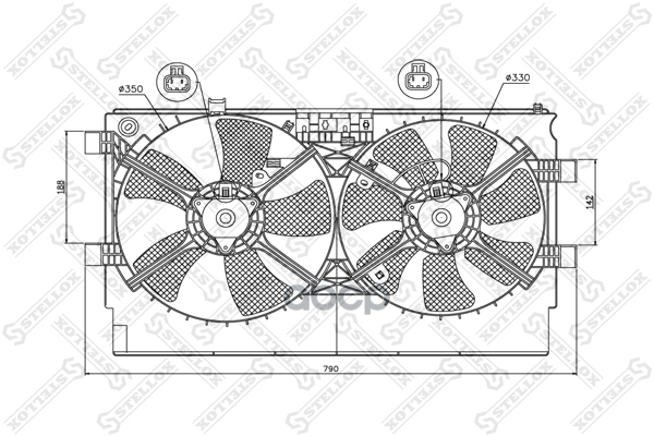 Вентилятор охлаждения Mitsubishi Outlander All 03-06 Stellox арт. 2999380SX