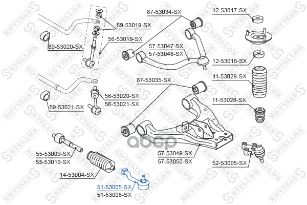 Наконечник рулевой тяги  5153005SX Stellox арт. 5153005SX