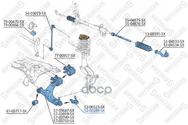 Опора шаровая Ford Focus C-Max all 04-07, Volvo S40/V50 04> Stellox арт. 5200289SX