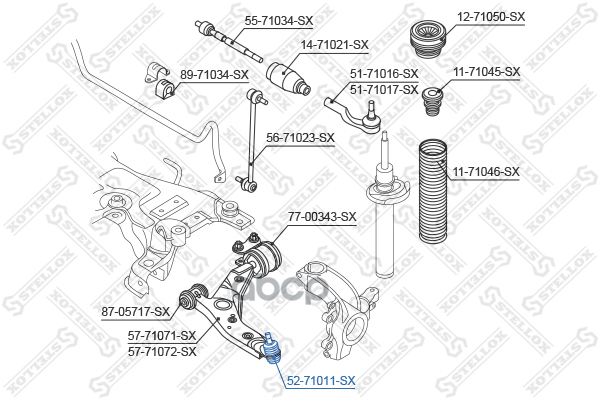 шаровая опора нижняя левая и правая  5271011SX Stellox арт. 5271011SX