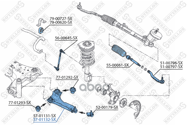 Рычаг подвески  5701132SX Stellox арт. 5701132SX