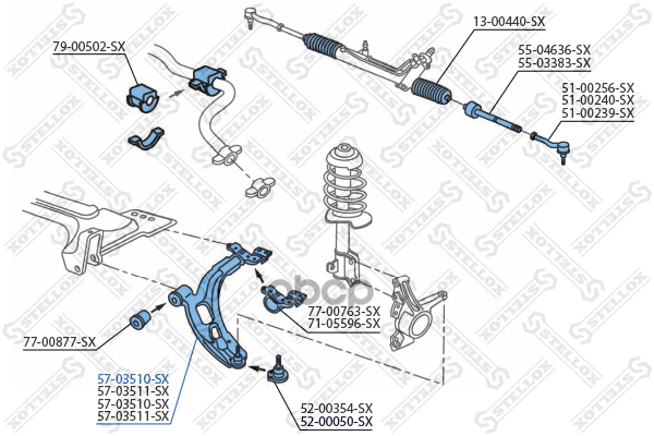 Рычаг Подвески  5703510Sx Stellox арт. 5703510SX