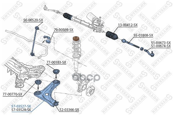 рычаг левый Citroen C3 02 5703527SX Stellox арт. 5703527SX