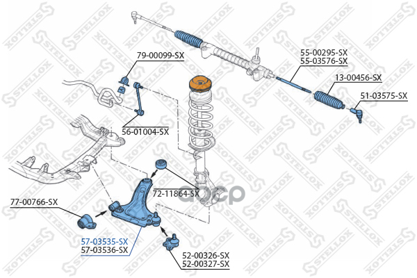 Рычаг Нижний Левый  5703535Sx Stellox арт. 5703535SX