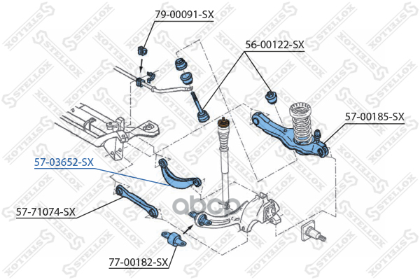 Рычаг задней подвески верхний Ford Focus 98-04 Stellox арт. 5703652SX