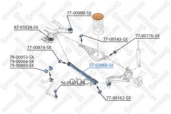 Рычаг Зад.подв. Нижний Левый+Правый  5703668Sx Stellox арт. 5703668SX