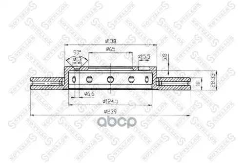 6020-47101V-SX диск тормозной передний Skoda Fabia, VW Polo 1.0-1.41.9TDi 99 602047101VSX Stellox арт. 602047101VSX