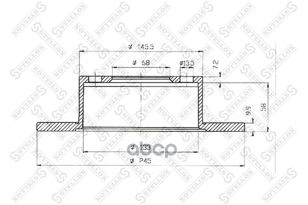Диск тормозной задний Audi 100 2.0-2.5TDi 83-90 STELLOX 6020-4734-SX Stellox арт. 60204734_SX