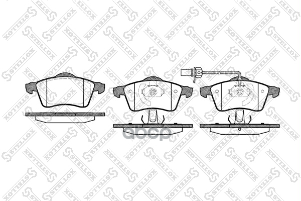 Колодки дисковые п. с антискрип. пластинами VW T4 &Syncro 90> диск Stellox арт. 629001BSX