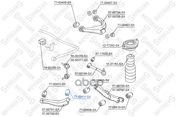Сайлентблок Рычага Зад.подв. Subaru Forester/Impreza/Legacy Stellox арт. 7700411SX