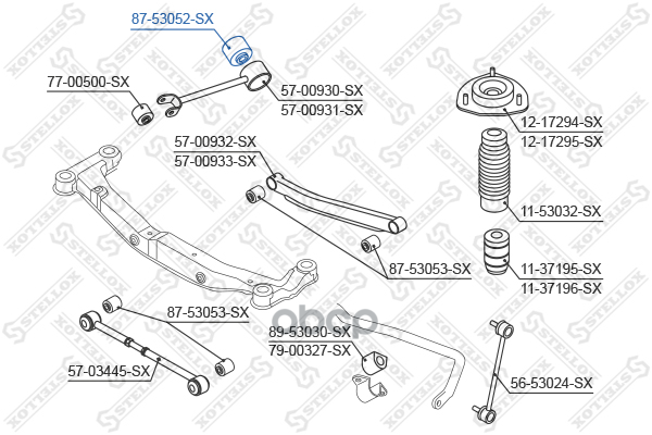 Сайлентблок зад. продол. рычага KIA Sportage aII &4WD 04> Stellox арт. 8753052SX