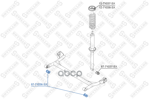 Сайлентблок Задней Балки 8771036Sx Stellox арт. 8771036SX