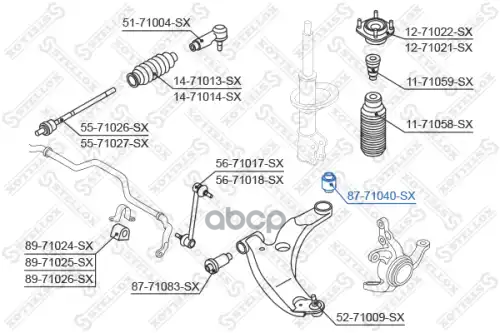 сайлентблок рычага зад Mazda 323 BJ 98 8771040SX Stellox арт. 8771040SX