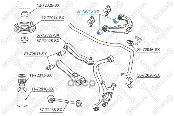 Сайлентблок Рычага Верхн Mitsubishi Galant All 92/Eclipse 95 8772015Sx Stellox арт. 8772015SX