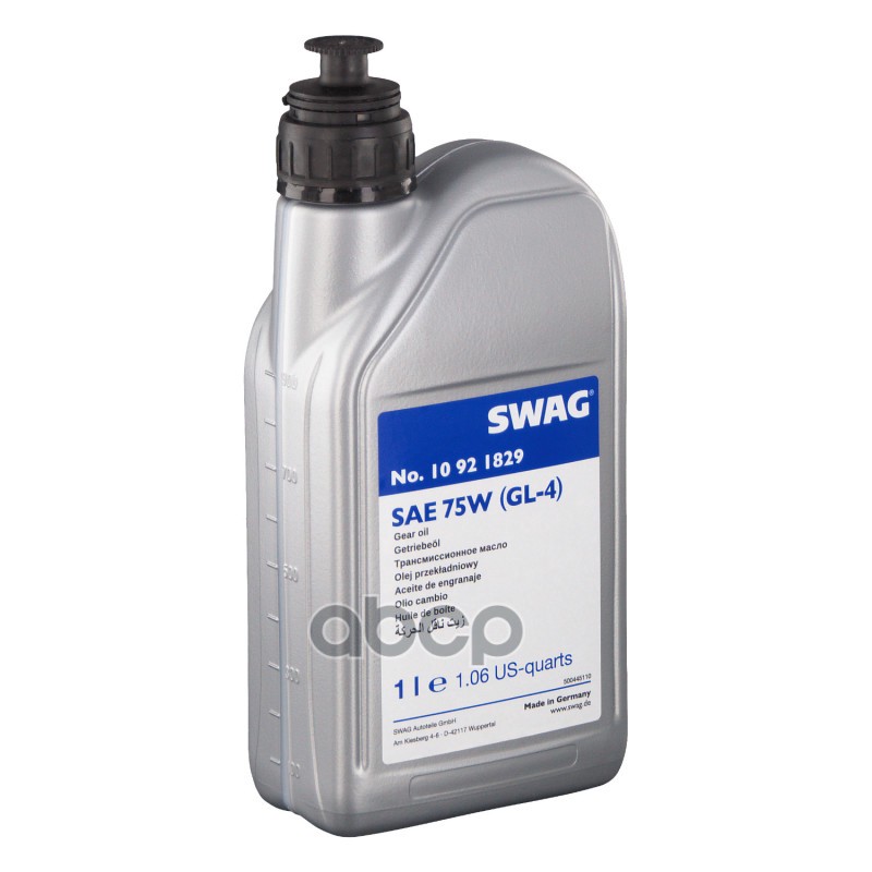 Масло Мкпп 1L Желтое Sae 75W 10921829 Swag арт. 10921829