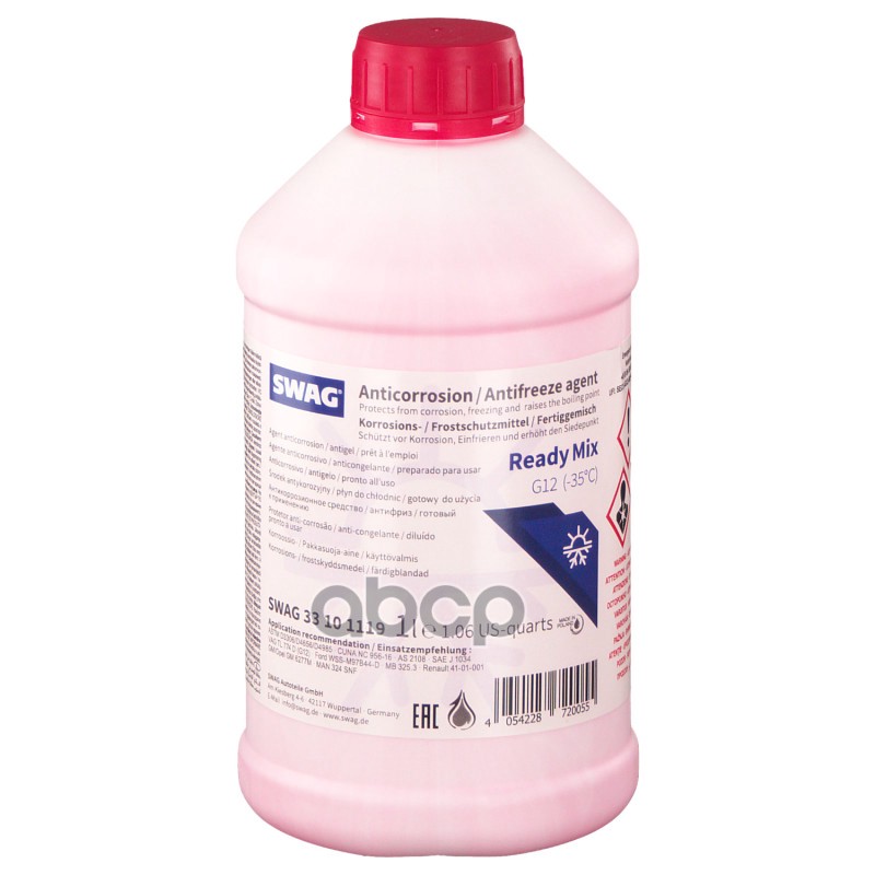 Антифриз /1L/ 1L G12 -35°C (Готовый К Применению) 33101119 Swag арт. 33101119