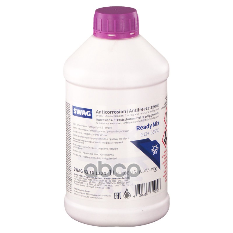Антифриз /1L/ 1L G12+ -35°C (готовый к применению) 33101124 Swag арт. 33101124