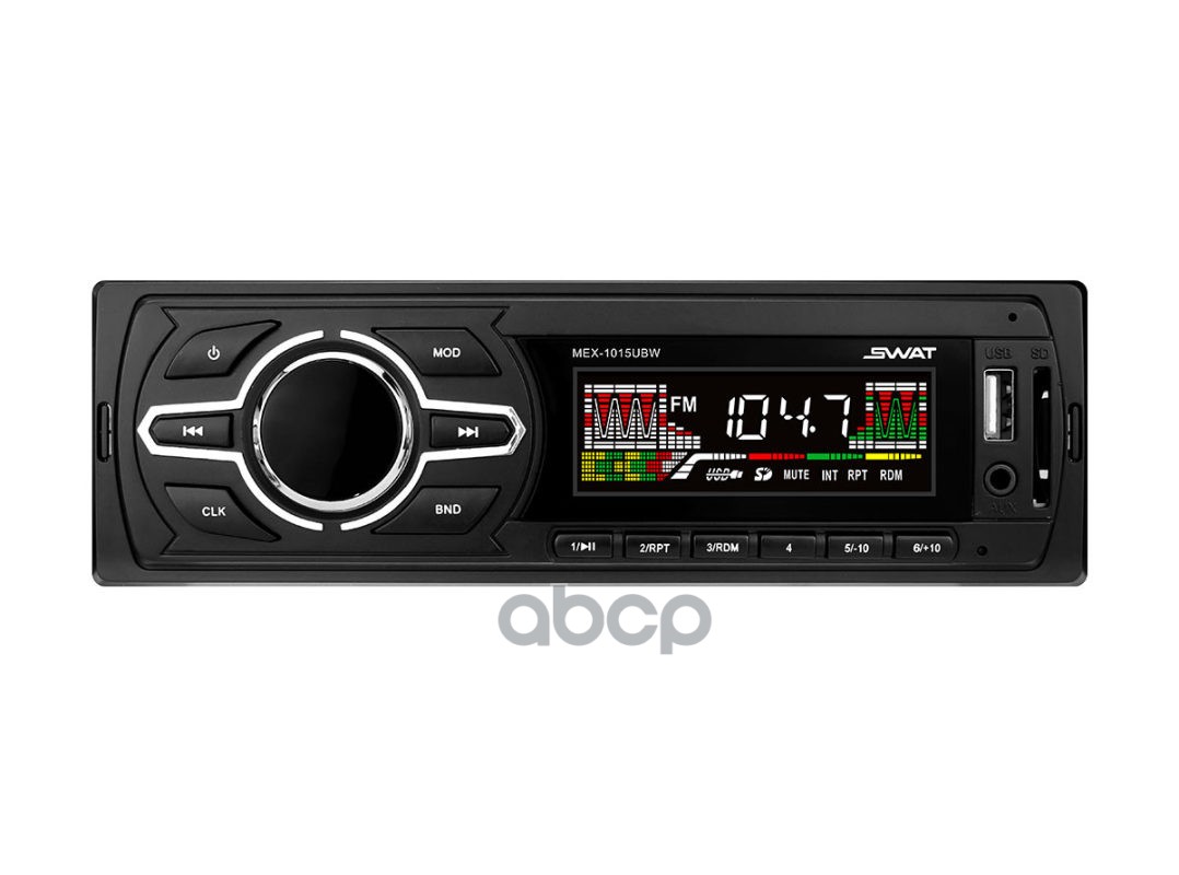 Автомагнитола Swat Mex-1015Ubw /1 Din,4Х50 Вт,Mp3,Usb,Sd Бел.кнопки/ Swat арт. SWAT MEX-1015UBW