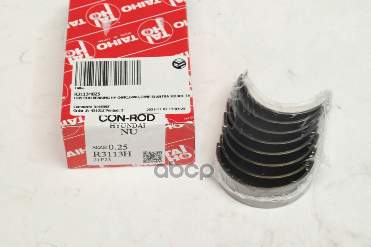 Вкладыш шатунный (0.25/ к-т) Hyundai Creta 15-20 / Elantra 10-19 G4NA TAIHO арт. R3113H 025