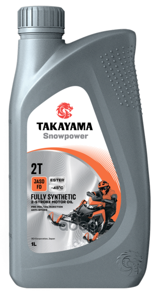 Масло моторное синтетическое для снегоходов 2T Snowpower TC, FD 1л TAKAYAMA арт. 605628
