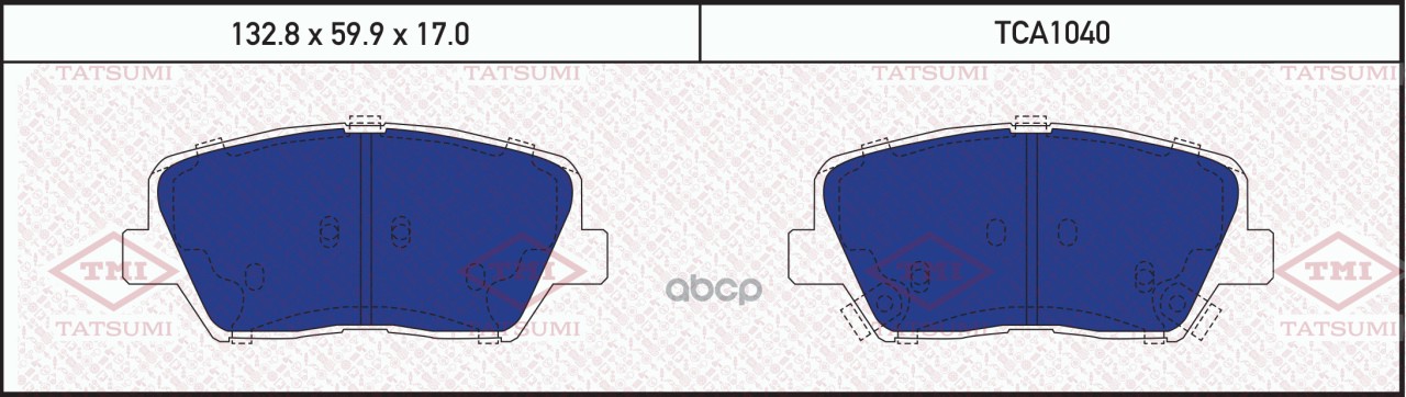 Колодки тормозные дисковые передние HYUNDAI i30/Elantra/Solaris 12-KIA Cee'd/Rio 12- TCA1040 TATSUMI арт. TCA1040