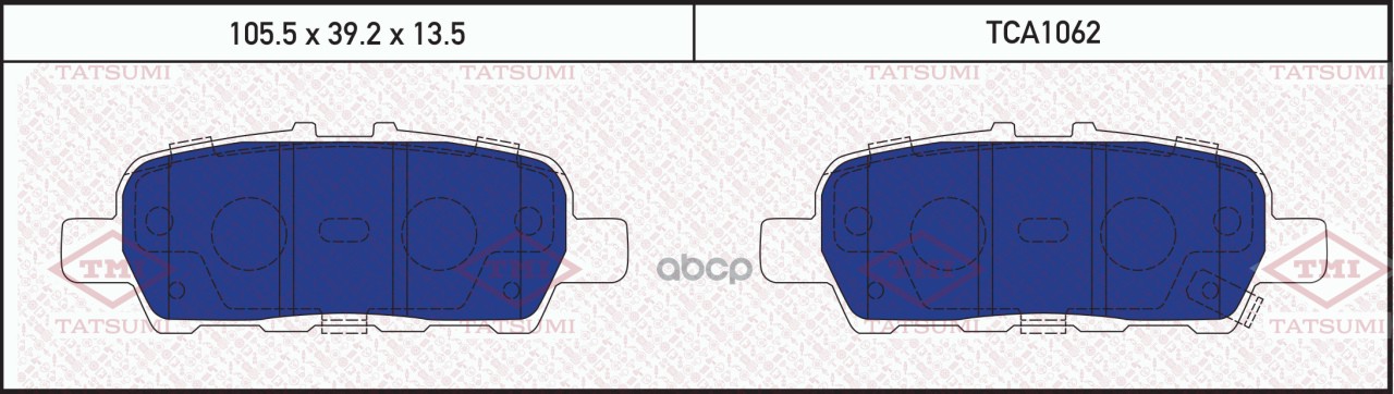 Колодки тормозные дисковые задние TATSUMI арт. TCA1062