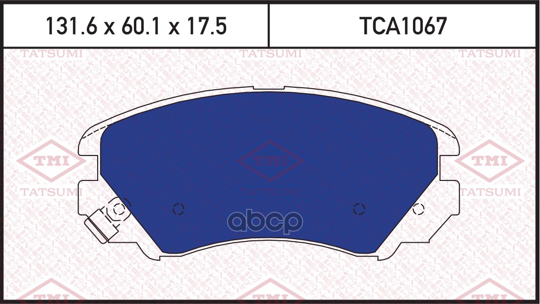 Колодки тормозные дисковые передние HYUNDAI Sonata/Coupe/Tucson 10/01-KIA Soul/Optima/Magentis 01- TCA1067 TATSUMI арт. TCA1067