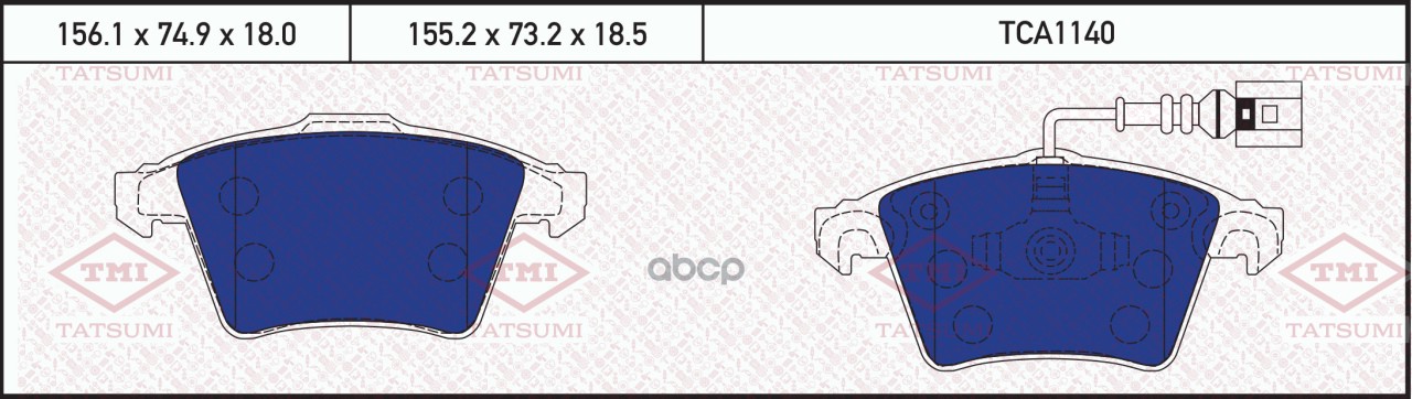 Колодки Тормозные Дисковые Vw Touareg 04-> TATSUMI арт. TCA1140