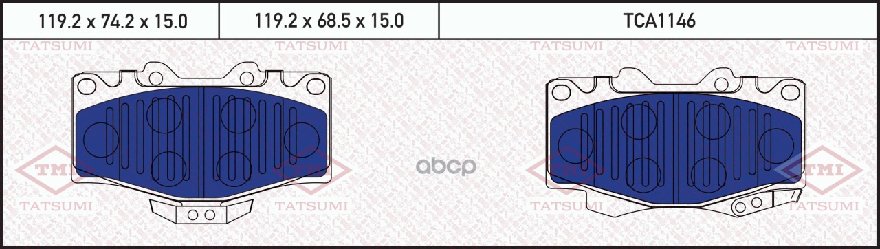 Колодки тормозные дисковые передние TATSUMI арт. TCA1146