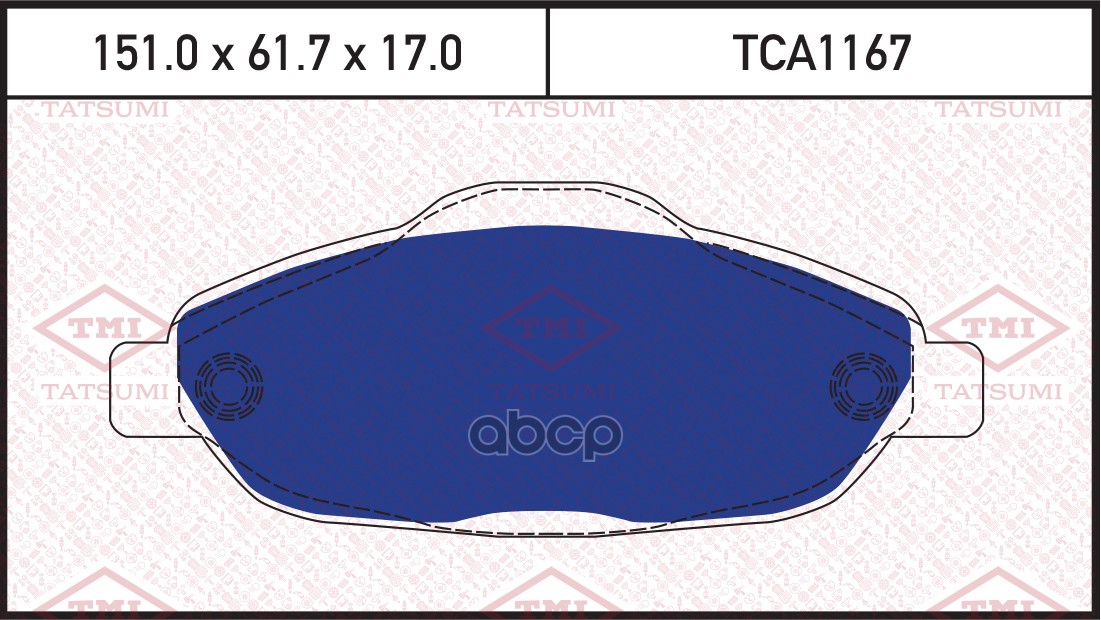 Колодки тормозные дисковые передние PEUGEOT 308/CC/SW 07-PEUGEOT 3008 09- TCA1167 TATSUMI арт. TCA1167