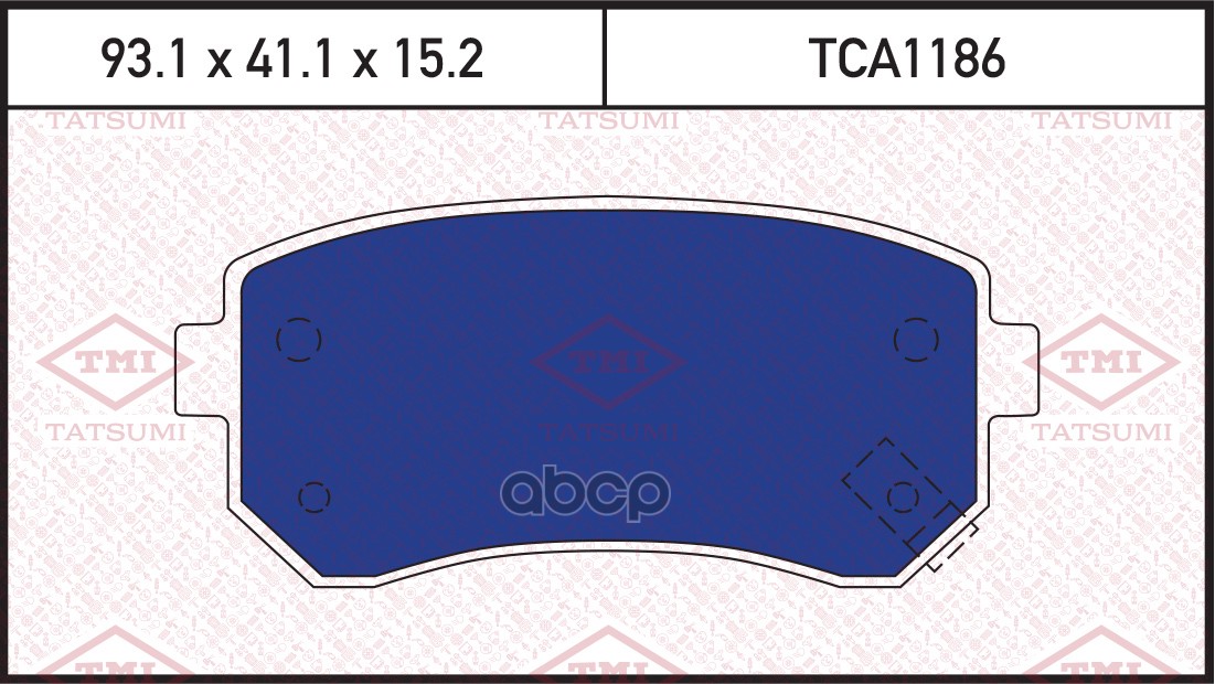 Колодки тормозные дисковые задние HYUNDAI Accent 05-KIA Cee'd/Rio/Sportage 05- TCA1186 TATSUMI арт. TCA1186
