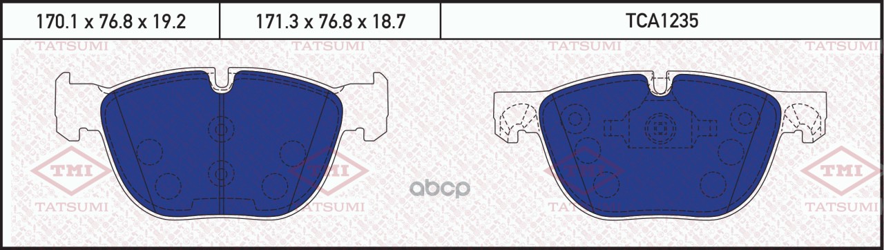 Колодки тормозные дисковые передние TATSUMI арт. TCA1235