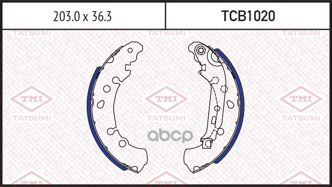Колодки тормозные барабанные TATSUMI арт. TCB1020