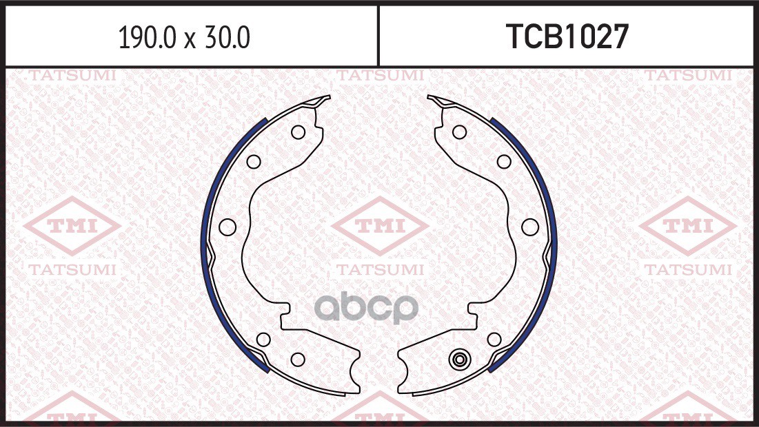 Колодки тормозные барабанные NISSAN Terrano 87- TCB1027 TATSUMI арт. TCB1027