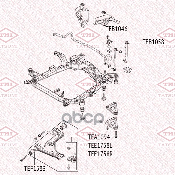 Тяга стабилизатора передняя L/R OPEL Astra/Zafira 98- TEB1058 TATSUMI арт. TEB1058