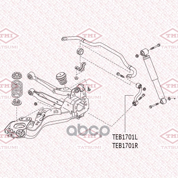 Тяга стабилизатора задняя L NISSAN Qashqa/X-Trail 07-RENAULT Koleos 08- TEB1701L TATSUMI арт. TEB1701L