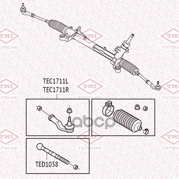 Наконечник рулевой тяги R FORD Focus/C-Max 03-VOLVO C30/C70/S40/V50 04- TEC1711R TATSUMI арт. TEC1711R
