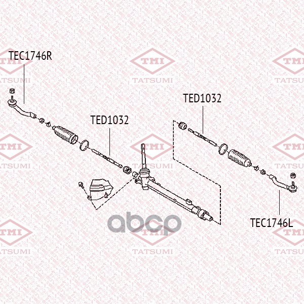 Наконечник рулевой тяги L NISSAN Qashqa/X-Trail 07-RENAULT Koleos 08- TEC1746L TATSUMI арт. TEC1746L