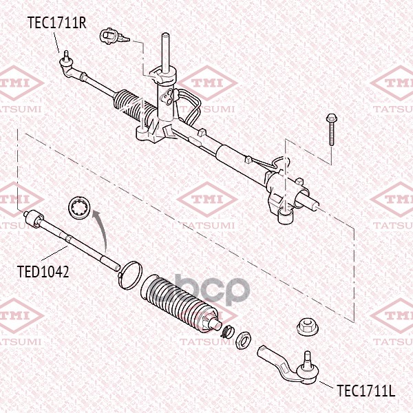 Тяга рулевая L/R TATSUMI арт. TED1042