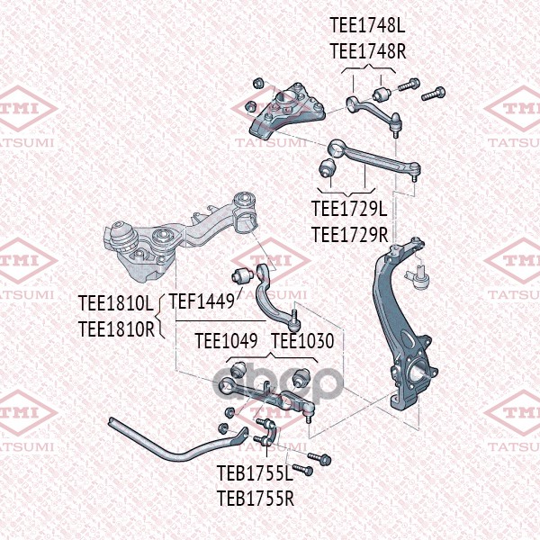 Рычаг передней подвески нижний L/R AUDI A4 94- TEE1049 TATSUMI арт. TEE1049